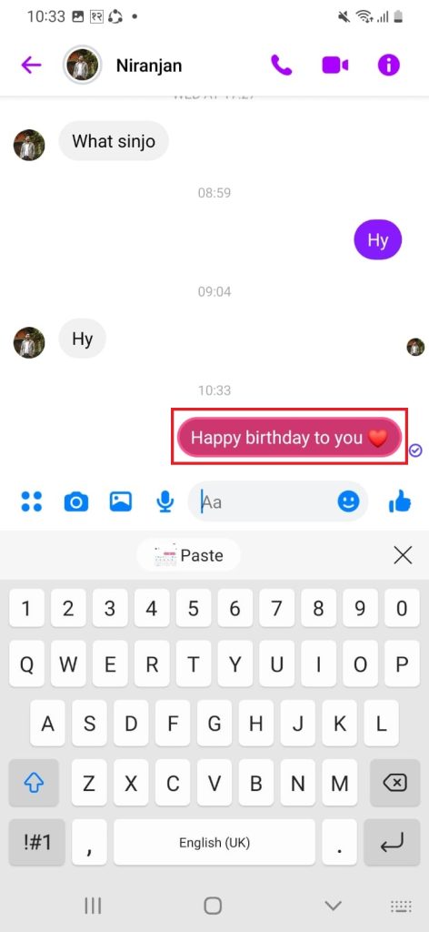 Envía un deseo de cumpleaños como mensaje de regalo en Messenger.