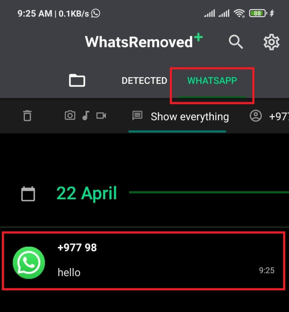 Una aplicación externa para ver los mensajes eliminados en WhatsApp