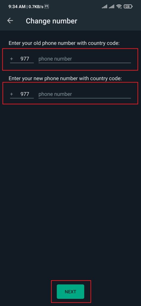 Confirmación del número de teléfono 