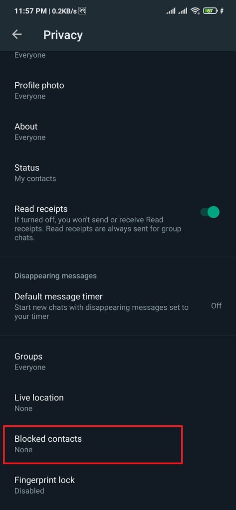 Contactos bloqueados en Android