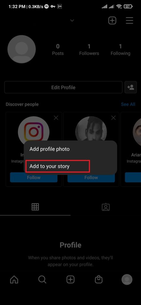 Publicar una historia en Instagram