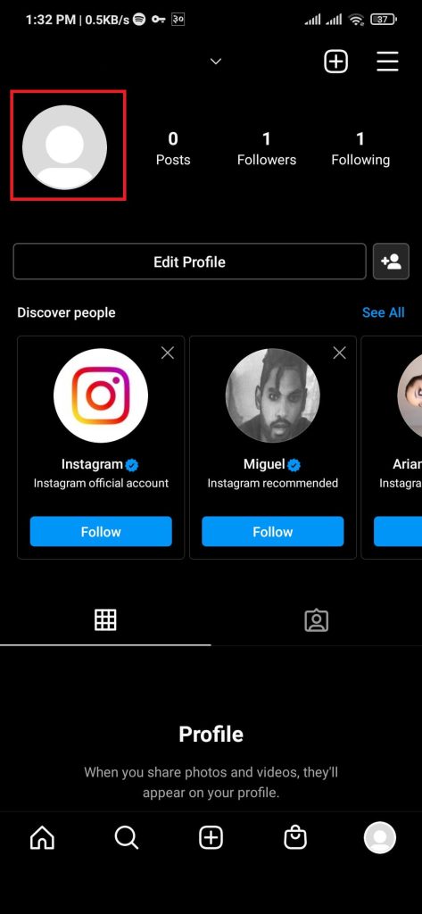 Foto de perfil en Instagram