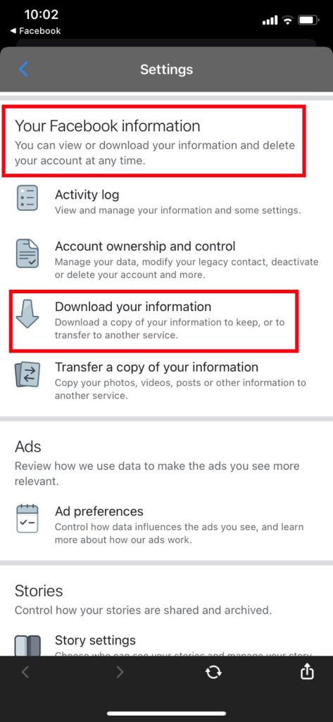 Tu información de Facebook en Messenger