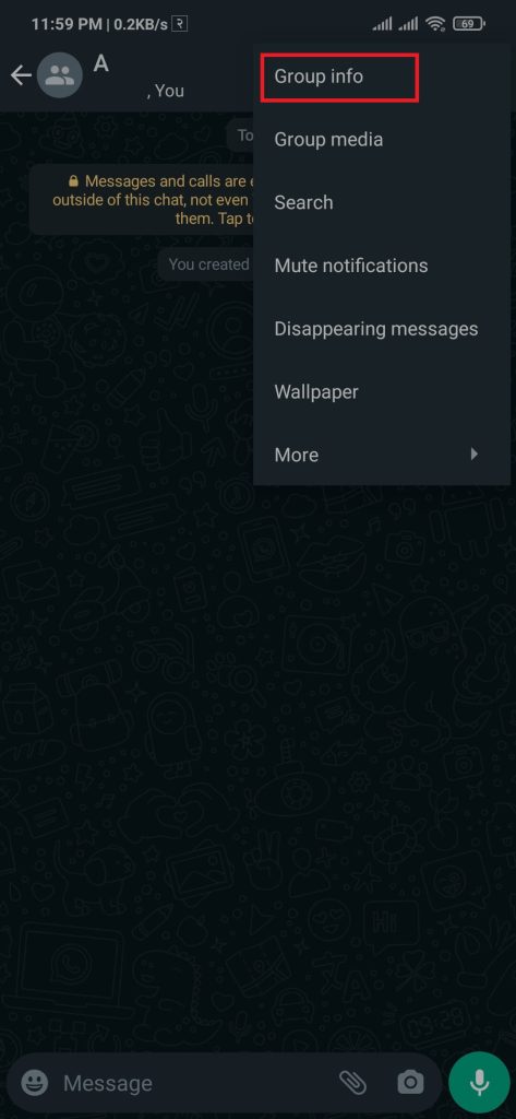 Información del grupo, incluidas las fotos de WhatsApp