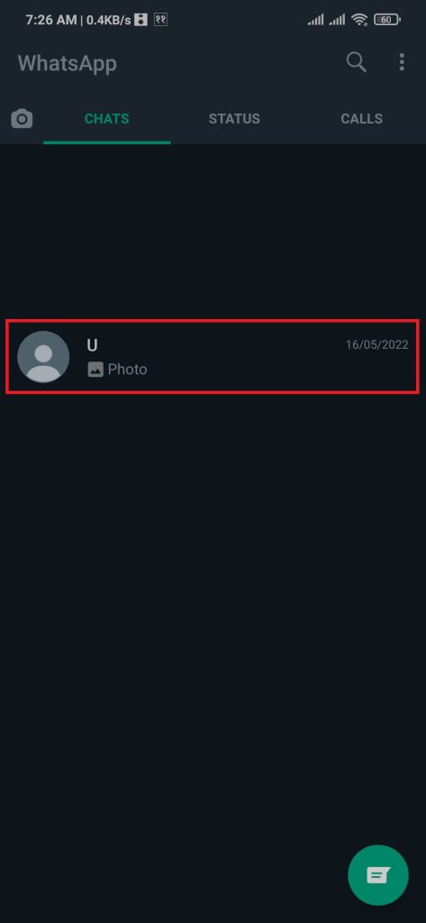 Mensaje de chat de la persona que te bloqueó en WhatsApp