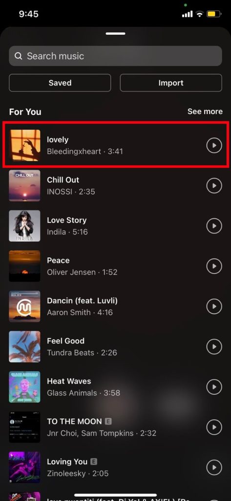 Elegir música para una publicación de Instagram