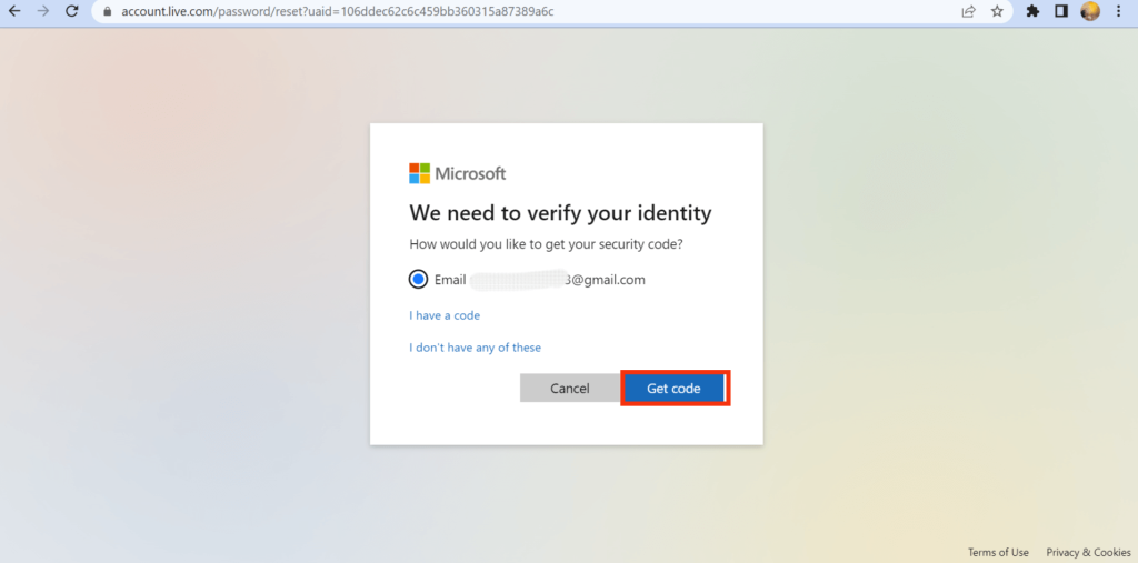 Cambio de contraseña de microsoft 