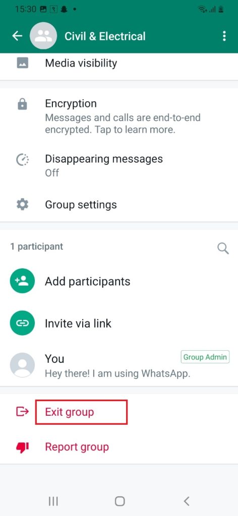 Cuando abandonas un grupo, puedes eliminar un grupo de WhatsApp.