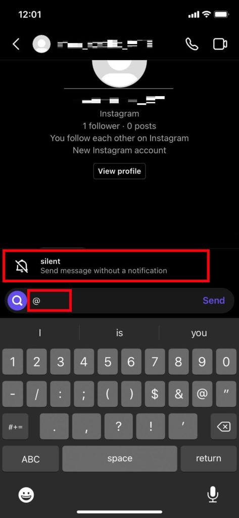 mensajes silenciosos en Instagram DM