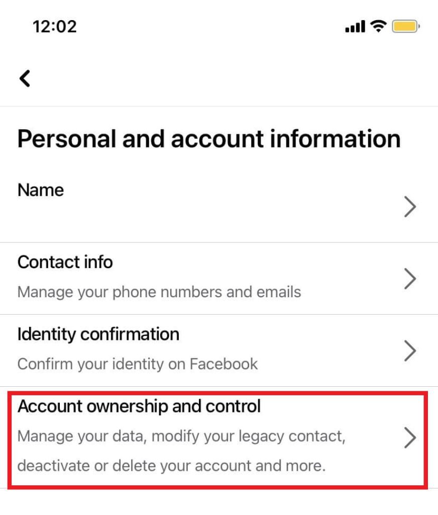 Acceso al control de cuentas