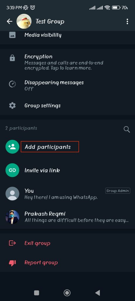 agregar a alguien al grupo de WhatsApp