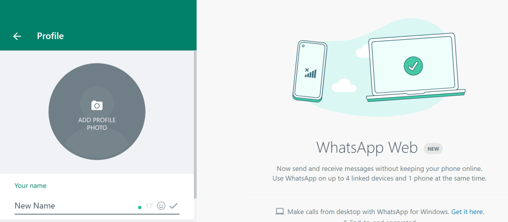 Cambiar el nombre de WhatsApp en la aplicación web de WhatsApp