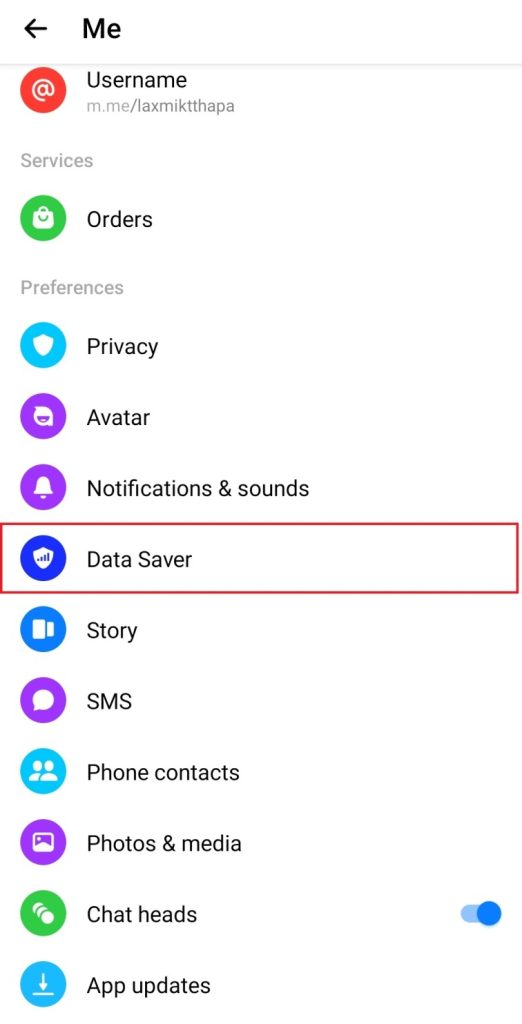 Guardar datos en Messenger