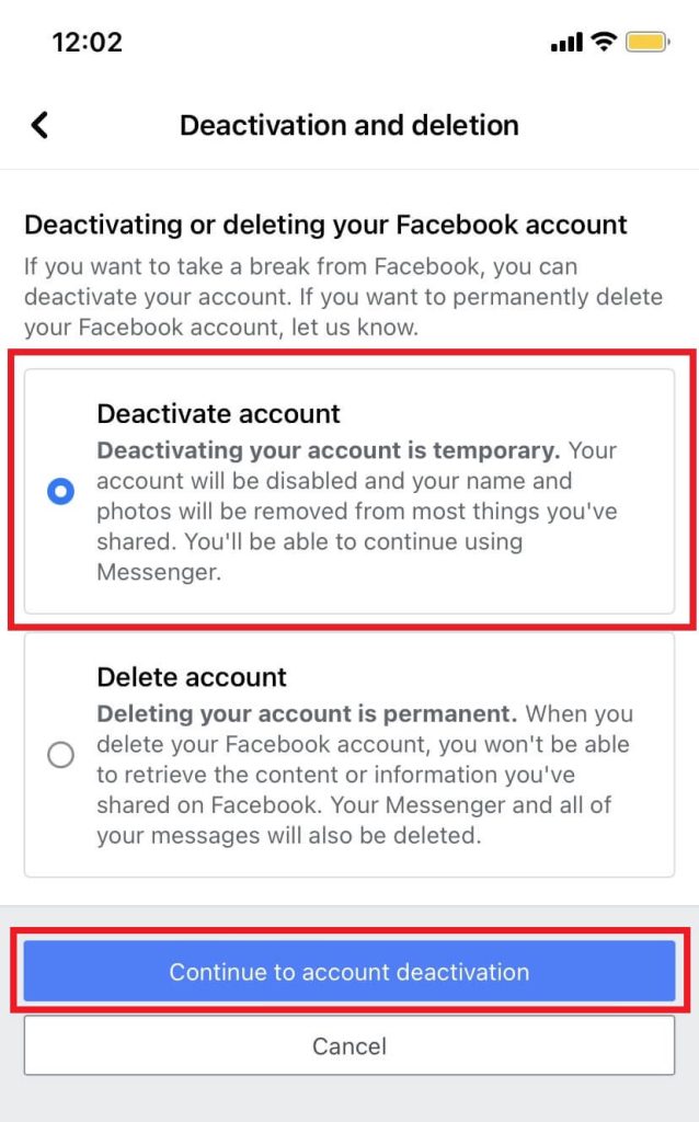 Desactiva tu cuenta de Facebook manteniendo Messenger