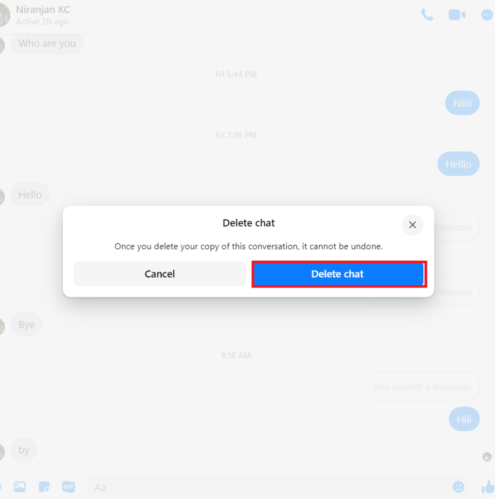 Eliminar la conversación