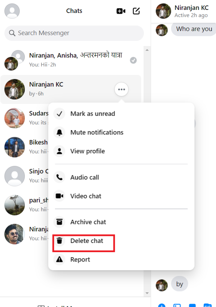 Eliminar la conversación