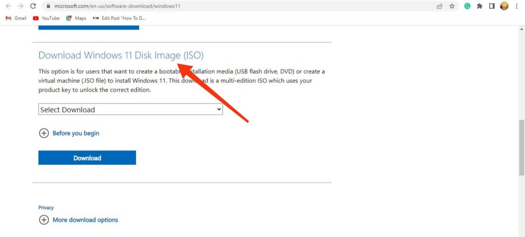Descarga la imagen de disco de Windows 11