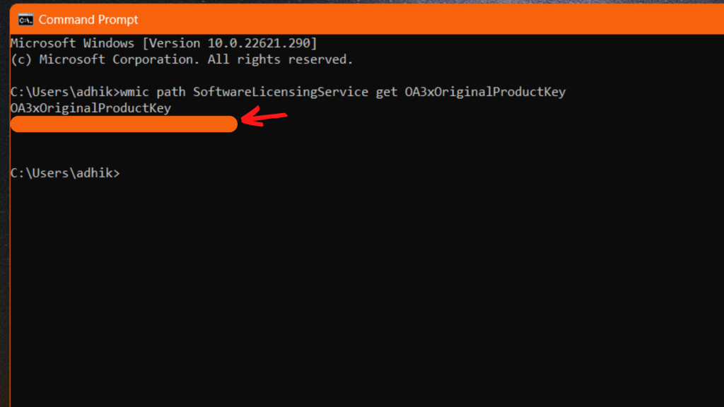 Obtenga la clave de producto de Windows 11
