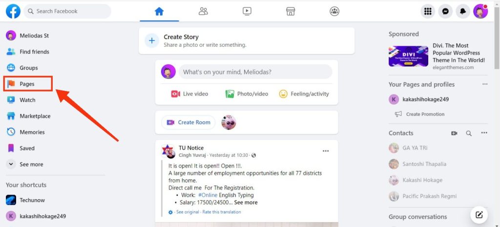 Ir a su página de FB