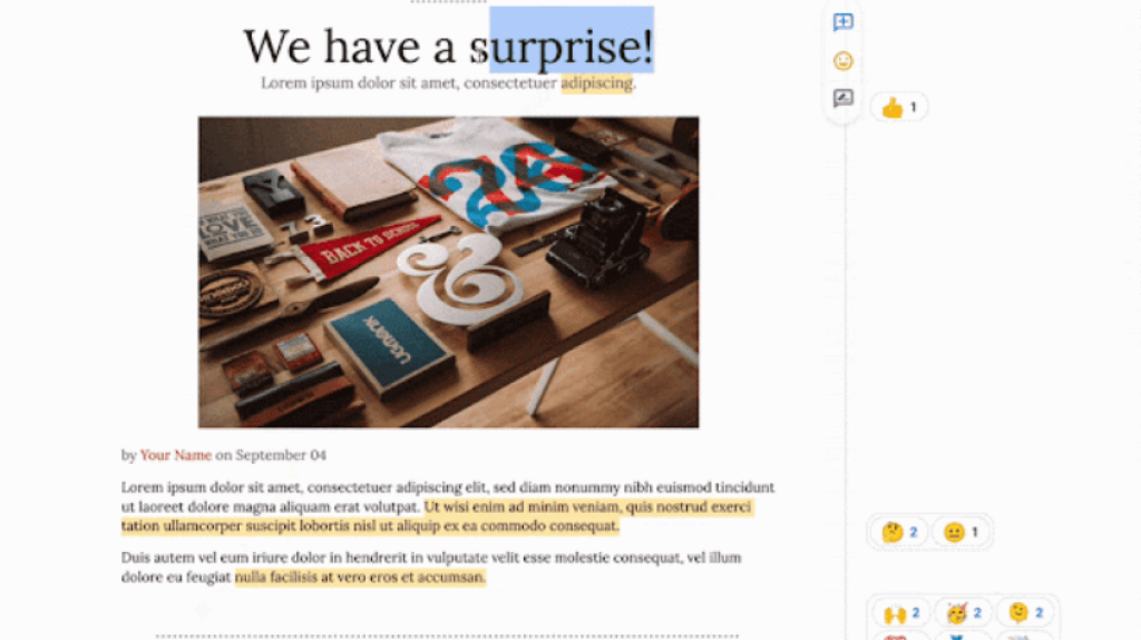 Nuevas reacciones emoji de Google Docs