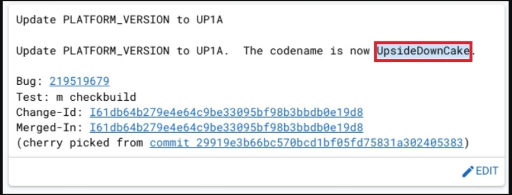 Nombre en clave de Android 14: UpsideDownCake