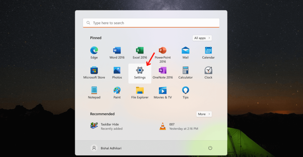 Ocultar la barra de tareas en Windows 11 usando la configuración