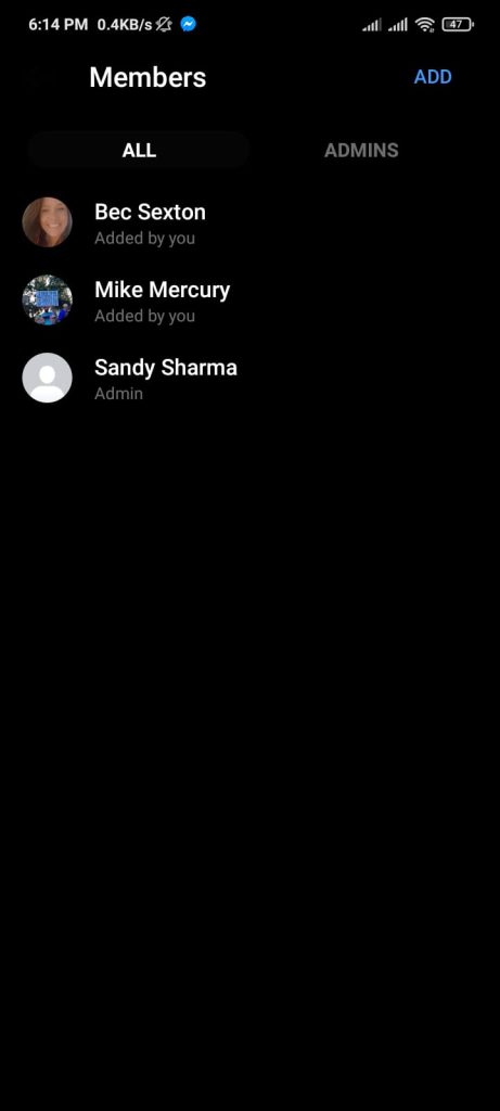 Agregar y eliminar miembros en el grupo de mensajería en Android