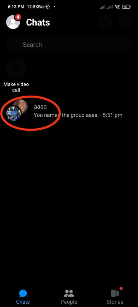 Abrir un chat grupal donde desea agregar o eliminar un miembro