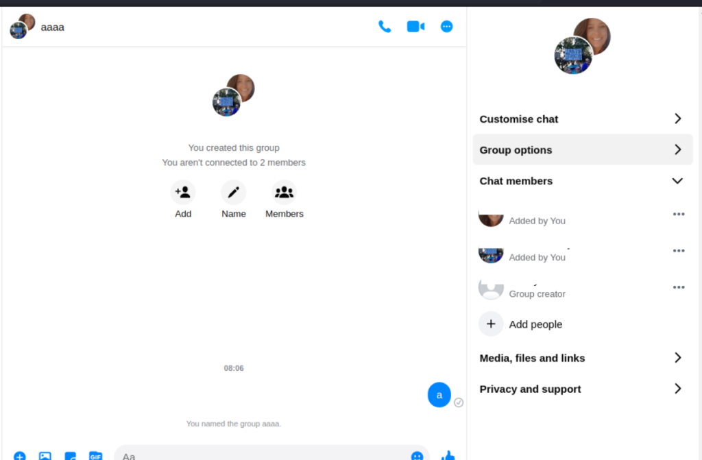 Agregar y eliminar miembros en el grupo de mensajería en la computadora