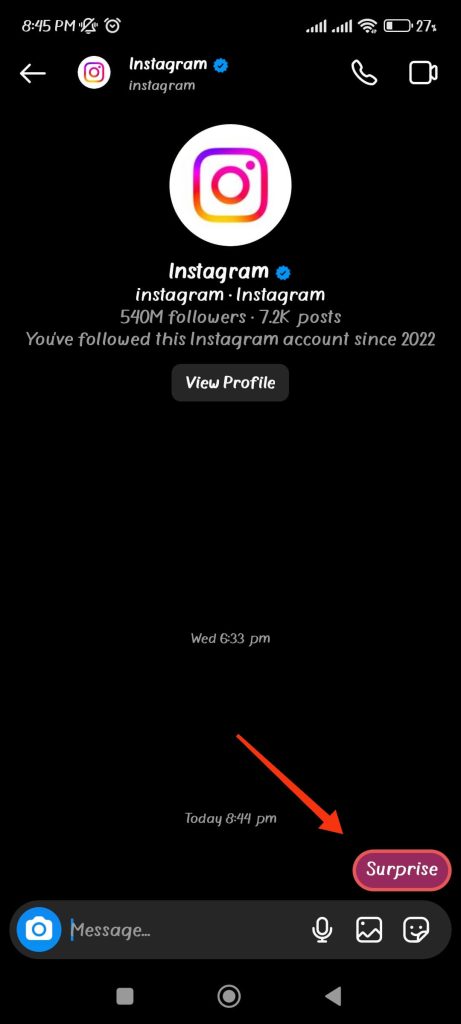 enviar un mensaje de regalo de instagram