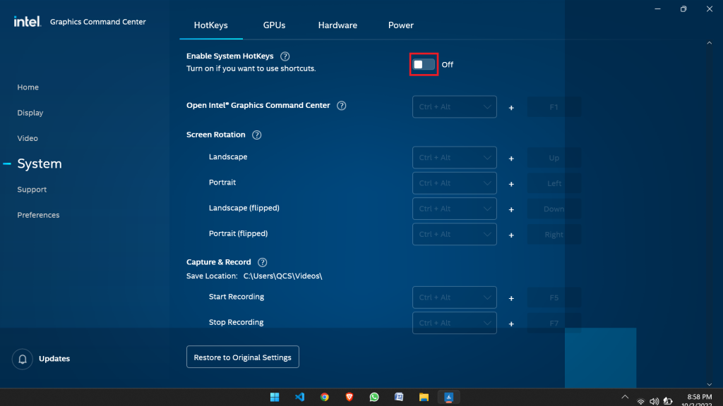 Girar la pantalla en Windows 11