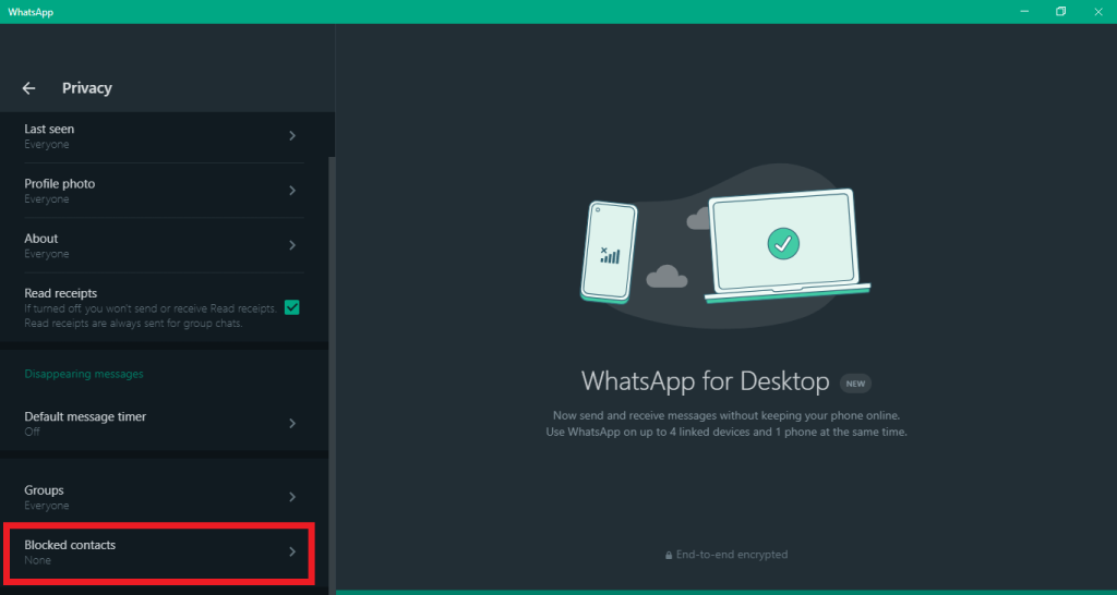 Mostrar contactos bloqueados en WhatsApp