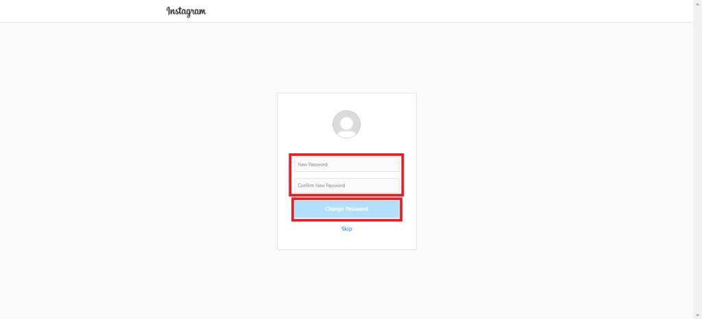 Introduce una nueva contraseña de Instagram 