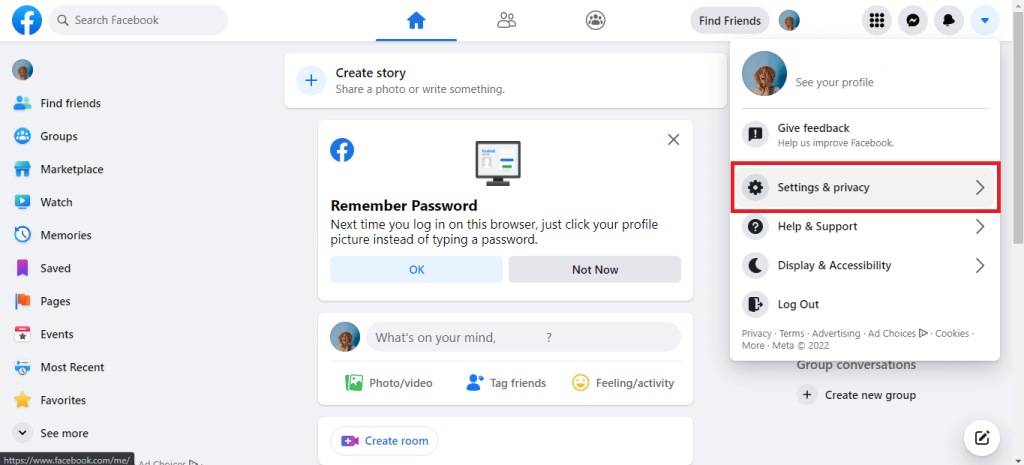 Configuraciones de la cuenta