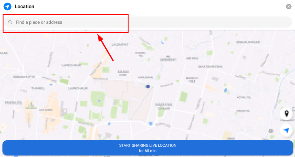 compartir un lugar específico en Facebook Messenger 