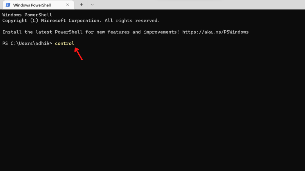 Obtenga el panel de control en Windows 11 desde cmd o PowerShell