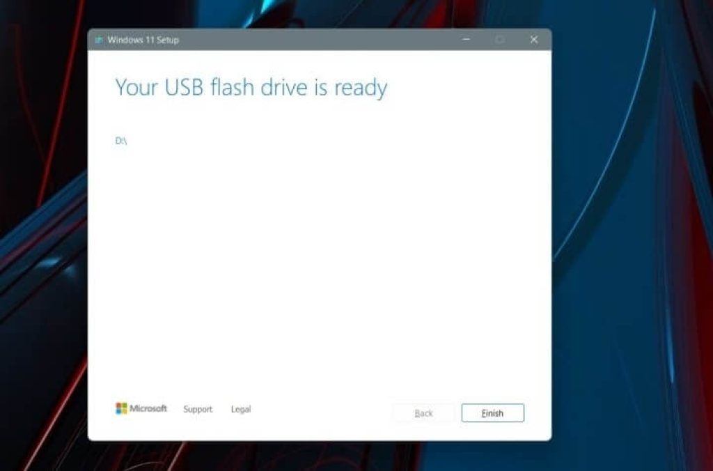 La unidad flash USB está lista
