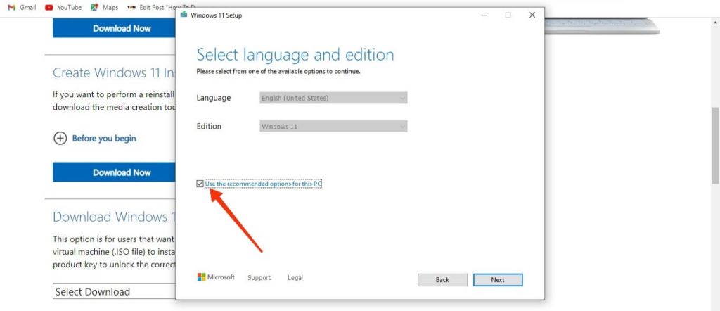 Opciones recomendadas para su computadora