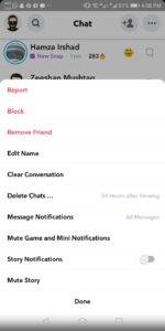 Desbloquear personas en Snapchat