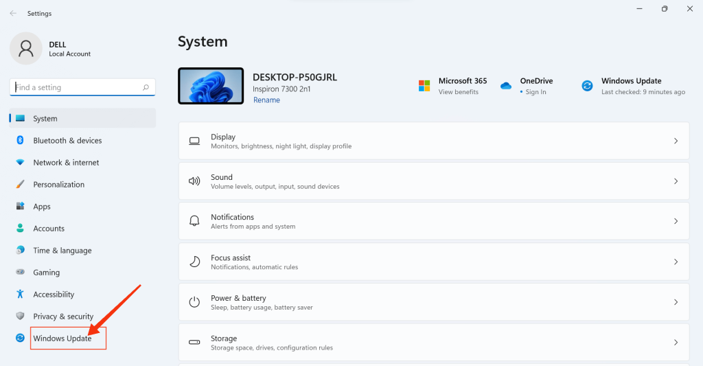 Actualizaciones de Windows 11