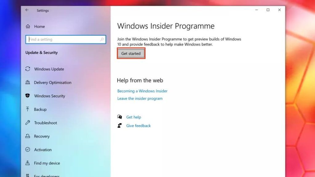 Programa de información privilegiada de Windows