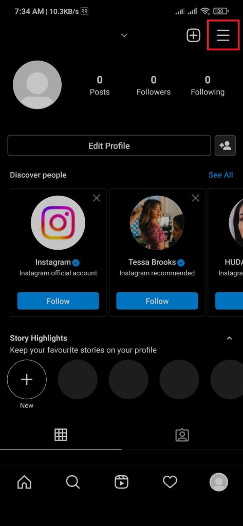 Configuración de Instagram