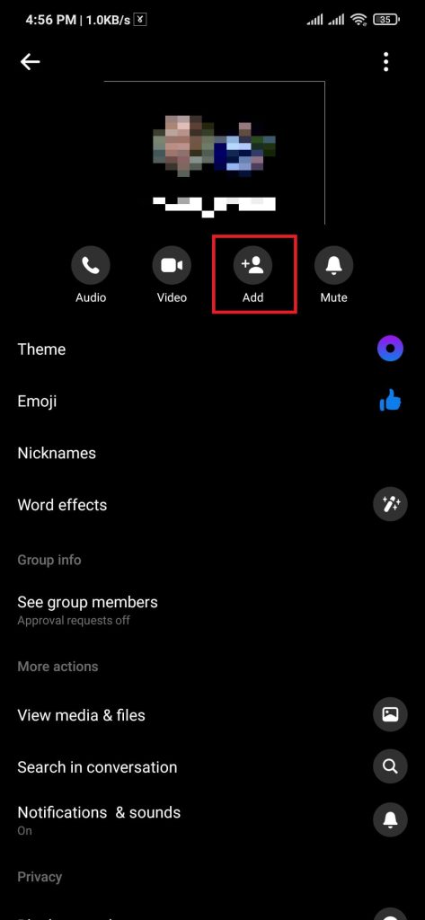 Agregar usuario o amigos al grupo