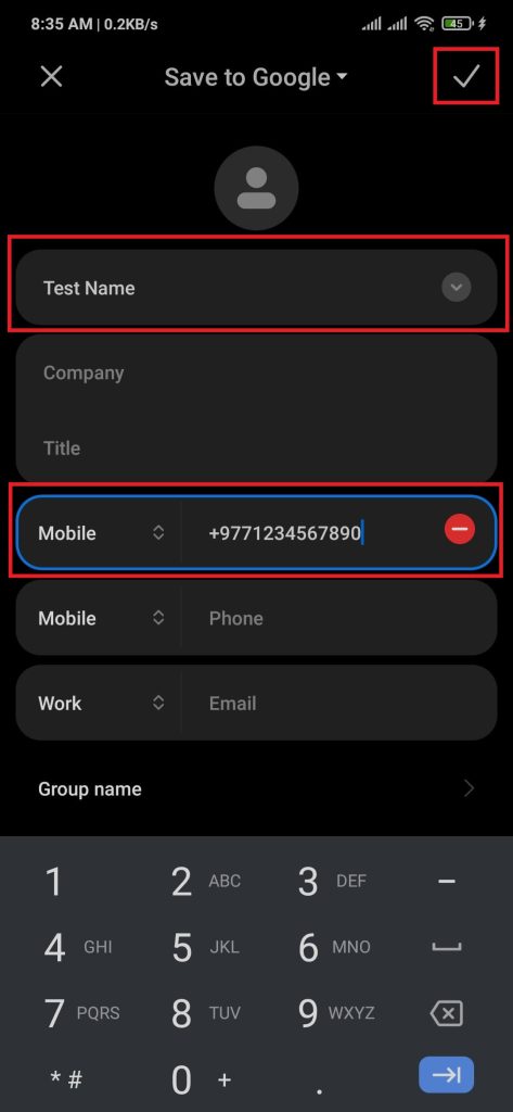 añade un contacto