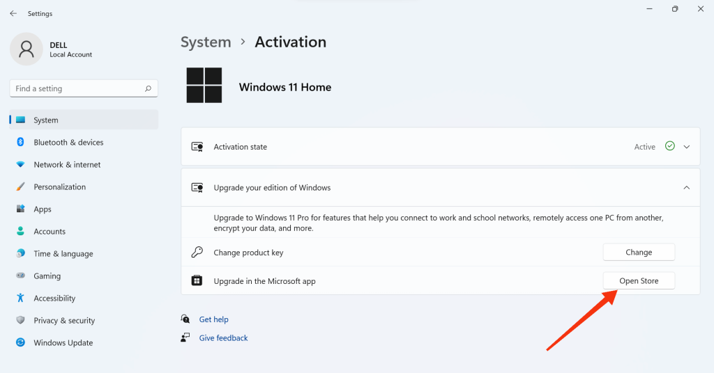 Compre Windows 11 pro en MS Store
