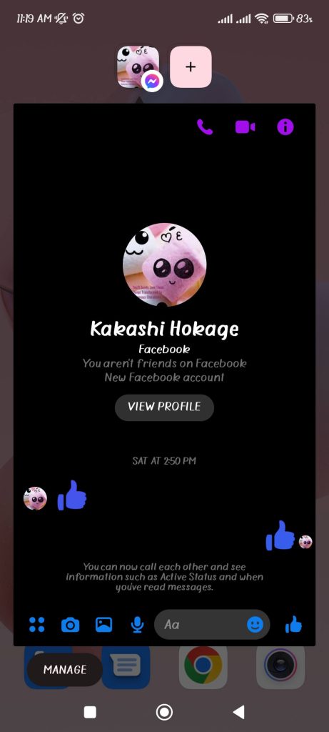 iniciar una conversación en messenger