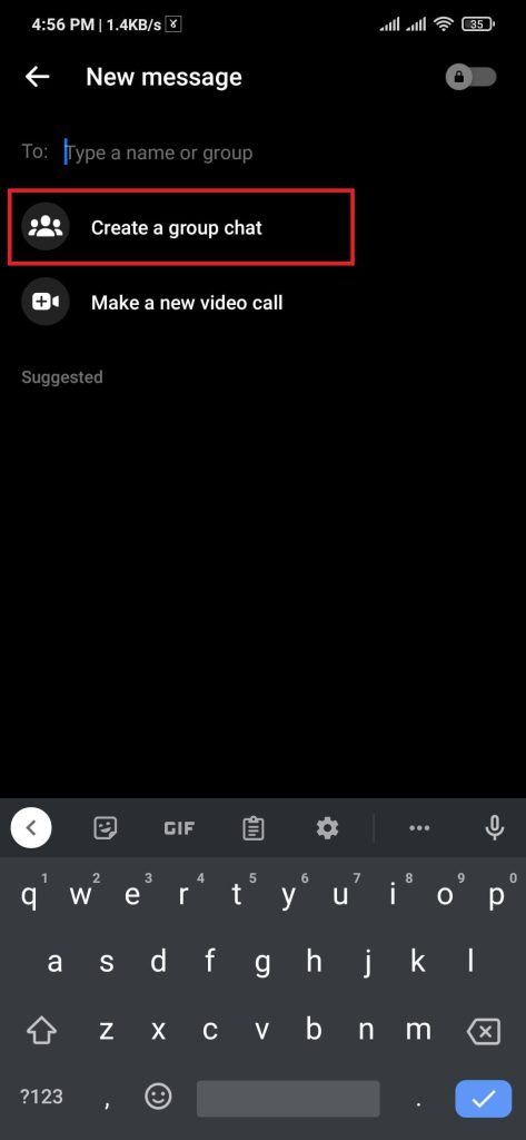 Crear un chat de grupo en Messenger