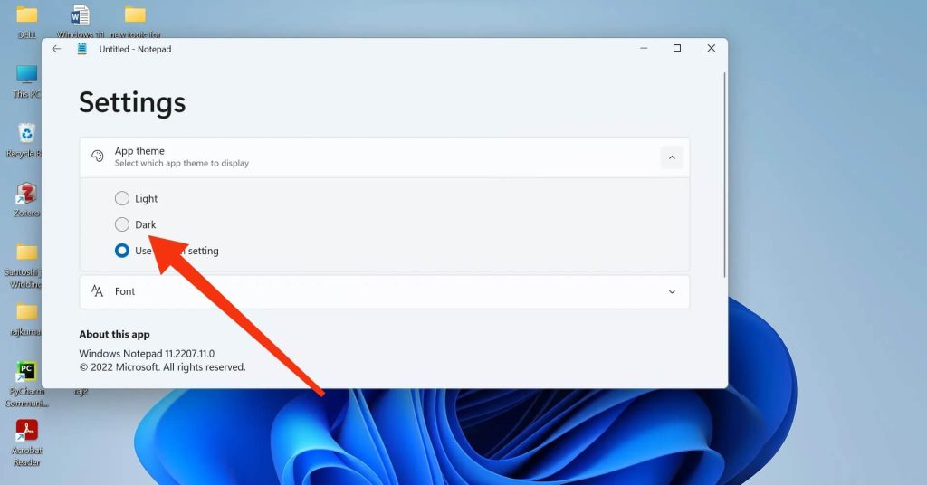 modo oscuro en notebook windows 11