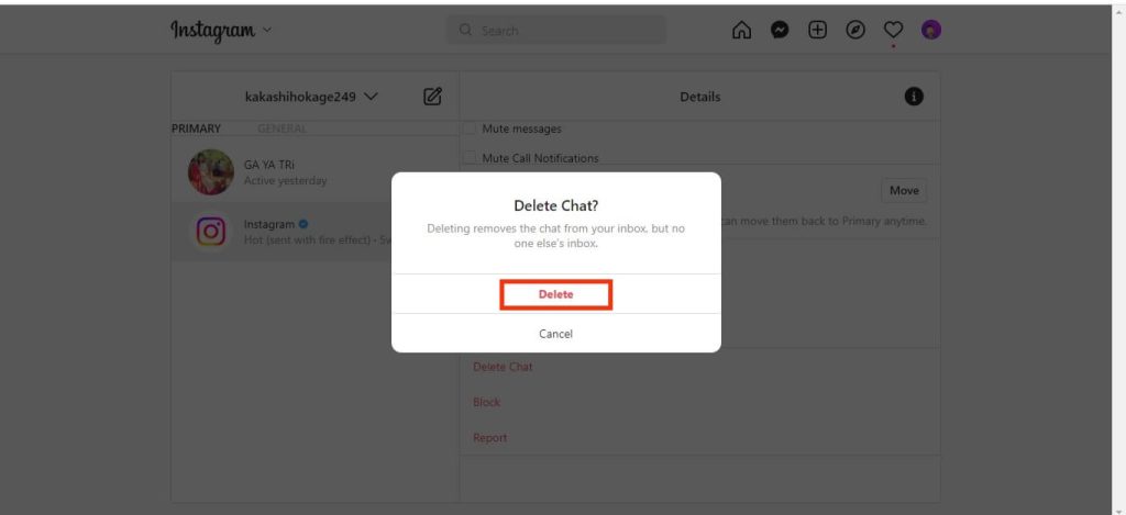 borrar mensajes en instagram 