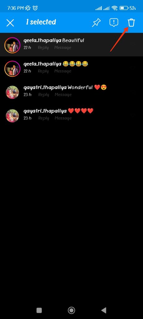 borrar comentarios en instagram